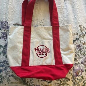 Trader Joe’s Mini Red and Cream Tote Bag